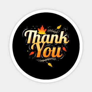 Brown Leaves Thankful Thank You Thanksgiving Magnet